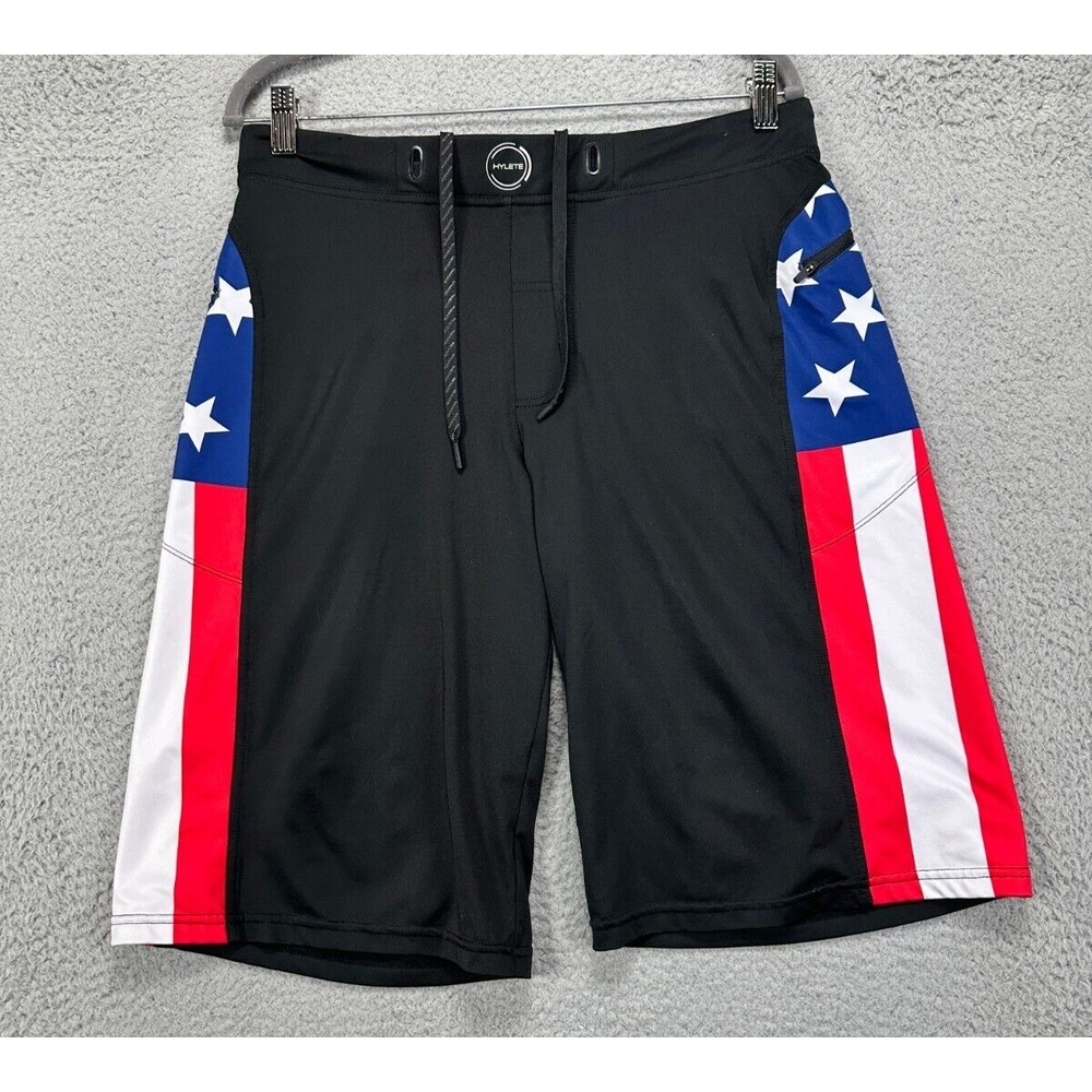 USA Red‎ White blue Board Shorts Swim Trunks Mens Medium Long Flag Patriotic